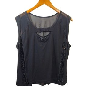 Black Shredded Knit Distressed Top Whimsigoth Goth Punk Sheer